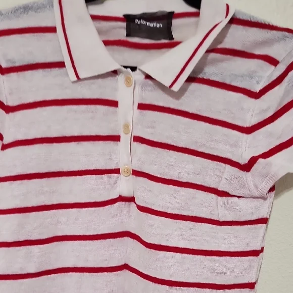 Reformation Red and White Crop Top - Picture 8 of 8